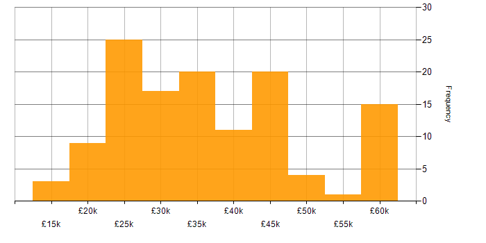 Salary histogram for Microsoft Excel in Manchester