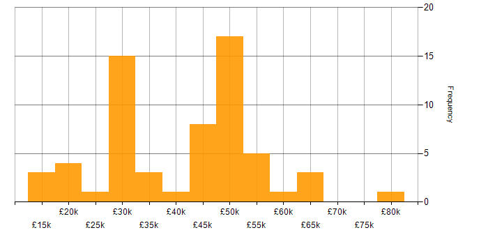 Salary histogram for Management Information System in Surrey