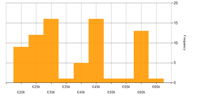 Salary histogram for Microsoft Excel in Surrey
