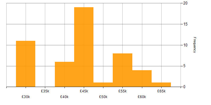 Salary histogram for Business Intelligence in Essex