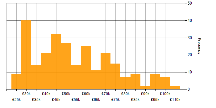 Salary histogram for Capacity Planning in the UK