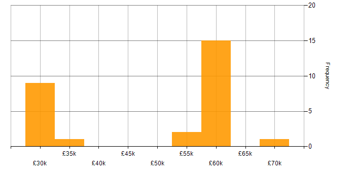 Salary histogram for Customer Requirements in Surrey