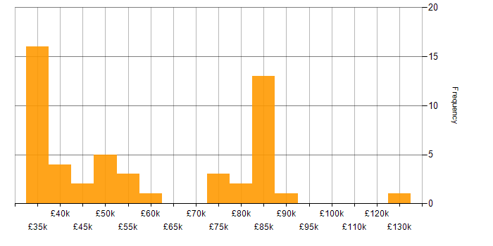 Salary histogram for Electronic Patient Records in England