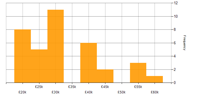Salary histogram for Microsoft Excel in Essex