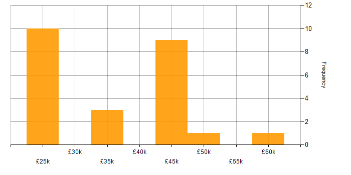 Salary histogram for Project Delivery in Norfolk
