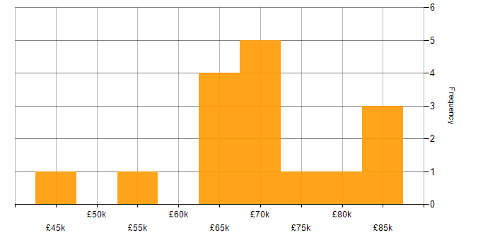 Salary histogram for Technical Product Owner in England
