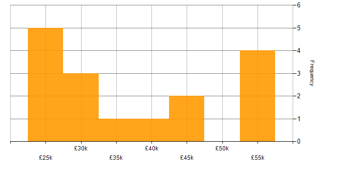 Salary histogram for DBS Check in Bristol