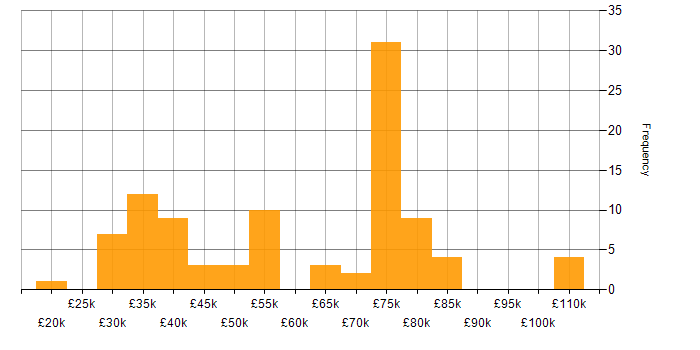 Salary histogram for Feasibility Study in England