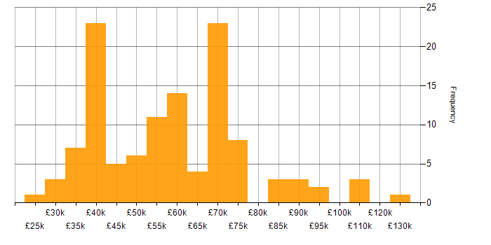 Salary histogram for Risk Analysis in England