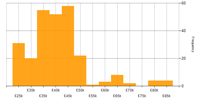 Salary histogram for Trainer in England