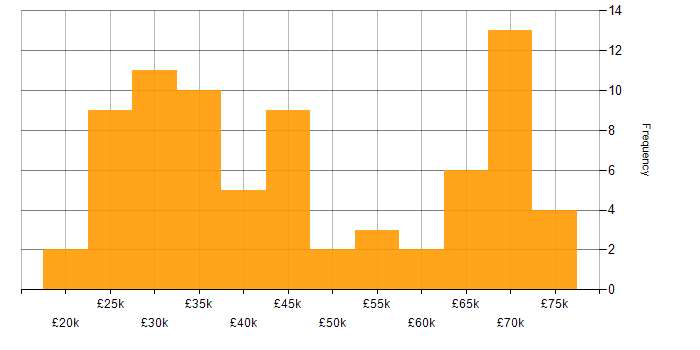 Salary histogram for Customer Experience in Hampshire