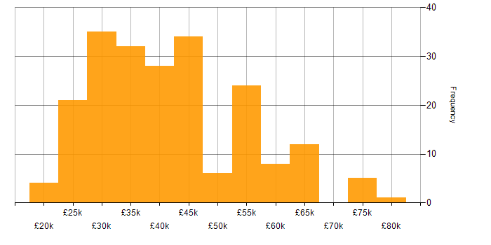 Salary histogram for DBS Check in London
