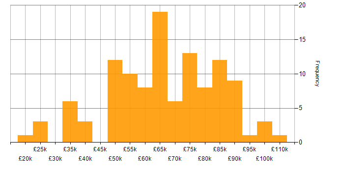 Salary histogram for Risk Assessment in London