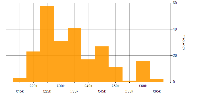 Salary histogram for Microsoft Excel in the North West