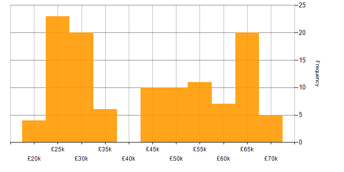 Salary histogram for Social Skills in Swindon