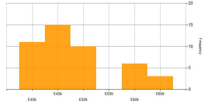 Salary histogram for Work Breakdown Structure in the UK