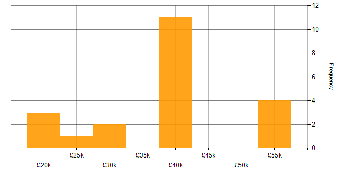 Salary histogram for DNS in Maidstone