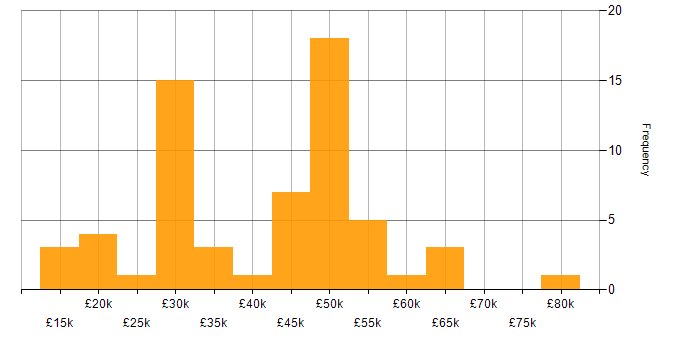 Salary histogram for Management Information System in Surrey