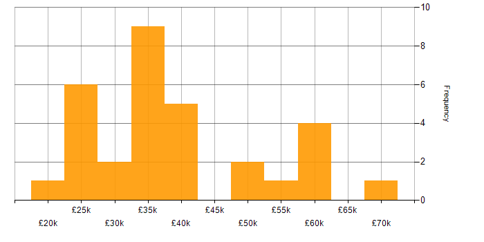 Salary histogram for Microsoft Excel in Leeds