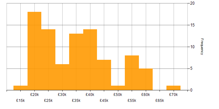 Salary histogram for Microsoft Excel in Yorkshire