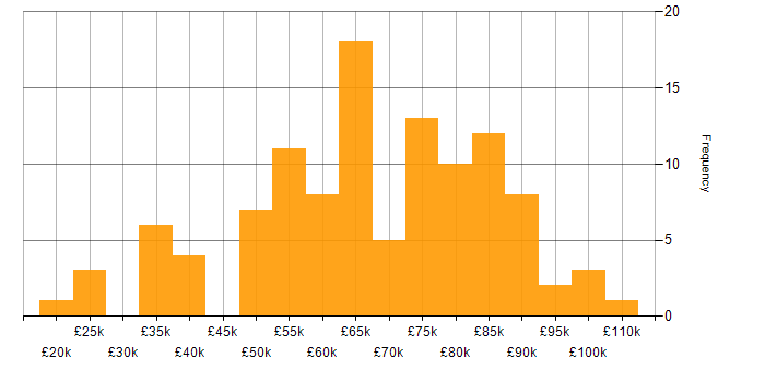 Salary histogram for Risk Assessment in London