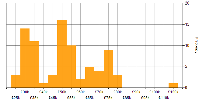 Salary histogram for Planning and Forecasting in the UK