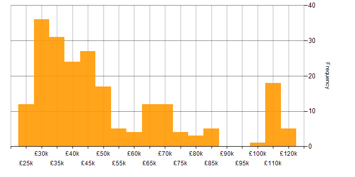 Citrix salary histogram for jobs with a WFH option